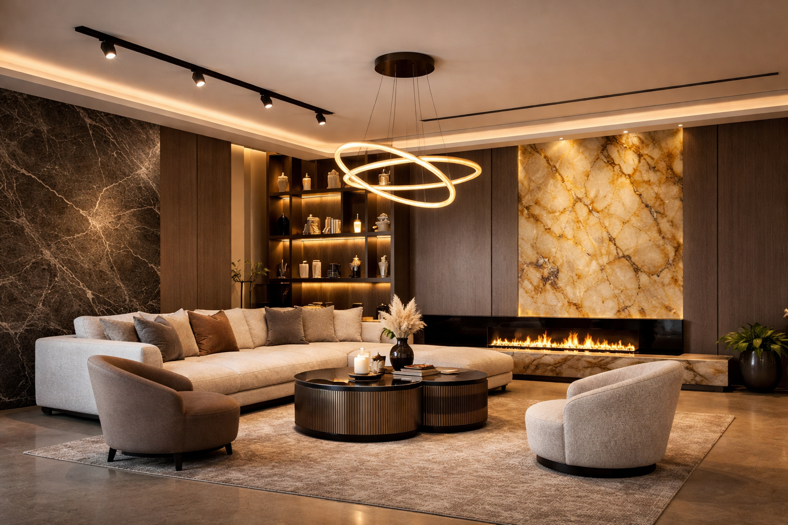 Smart living room with lighting, curtains and media control